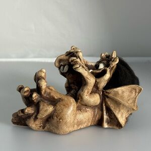 Vintage Bill Vernon Playful Dragon Sculpture Figurine 1980s Mythical Figurine